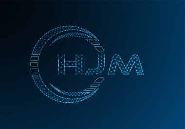 HJM düşük poli harfli logo vektör tasarımı. HJM düşük poli logo tasarımı. 