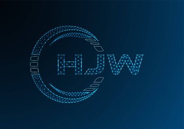 HJW düşük poli harfli logo vektör tasarımı. HJW düşük poli logo tasarımı. 