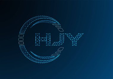 HJY düşük poli harfli logo vektör tasarımı. HJY düşük poli logo tasarımı. 