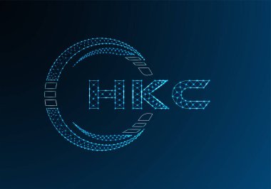 HKC düşük poli harfli logo vektör tasarımı. HKC düşük poli logo tasarımı. 