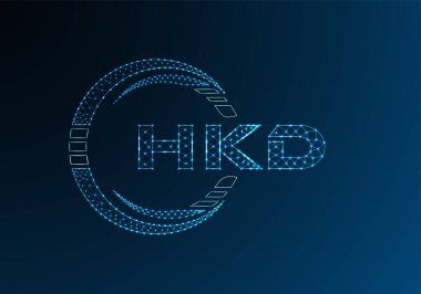 HKD düşük poli harfli logo vektör tasarımı. HKD düşük poli logo tasarımı. 