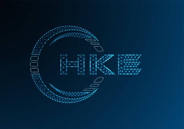 HKE düşük poli harfli logo vektör tasarımı. HKE düşük poli logo tasarımı. 