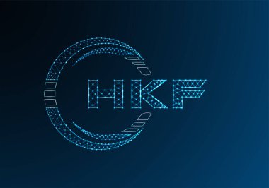 HKF düşük poli harfli logo vektör tasarımı. HKF düşük poli logo tasarımı. 