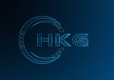 HKG düşük poli harfli logo vektör tasarımı. HKG düşük poli logo tasarımı. 