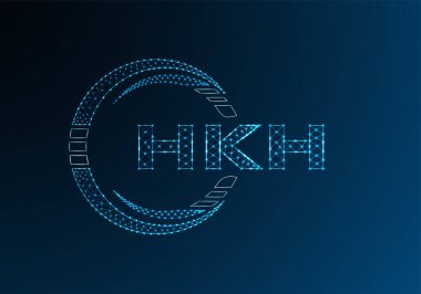 HKH düşük poli harfli logo vektör tasarımı. HKH düşük poli logo tasarımı. 