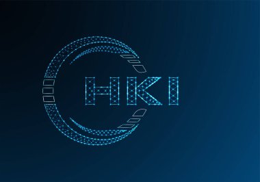 HKI düşük poli harfli logo vektör tasarımı. HKI düşük poli logo tasarımı. 