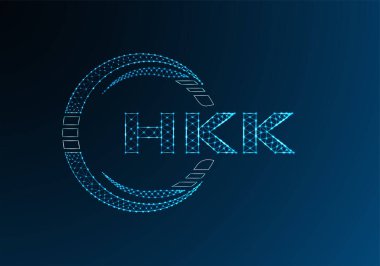 HKK düşük poli harfli logo vektör tasarımı. HKK düşük poli logo tasarımı. 