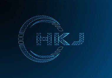 HKJ düşük poli harfli logo vektör tasarımı. HKJ düşük poli logo tasarımı. 