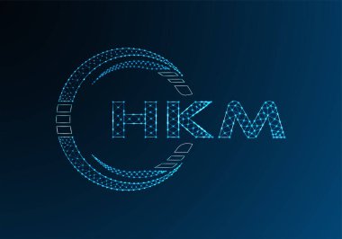 HKM düşük poli harfli logo vektör tasarımı. HKM düşük poli logo tasarımı. 