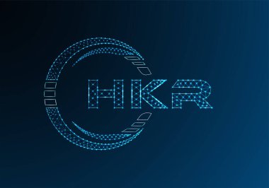 HKR düşük poli harfli logo vektör tasarımı. HKR düşük poli logo tasarımı. 