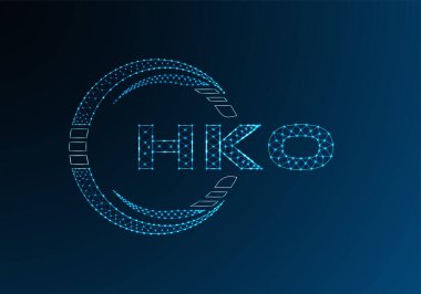 HKO düşük poli harfli logo vektör tasarımı. HKO düşük poli logo tasarımı. 