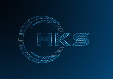 HKS düşük poli harfli logo vektör tasarımı. HKS düşük poli logo tasarımı. 