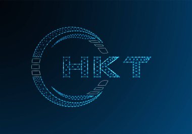 HKT düşük poli harfli logo vektör tasarımı. HKT düşük poli logo tasarımı. 