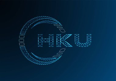 HKU düşük poli harfli logo vektör tasarımı. HKU düşük poli logo tasarımı. 