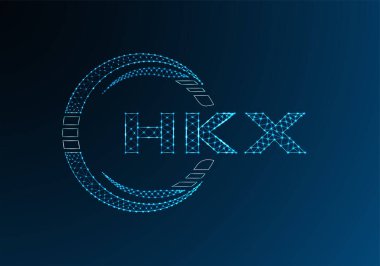 HKX düşük poli harfli logo vektör tasarımı. HKX düşük poli logo tasarımı. 
