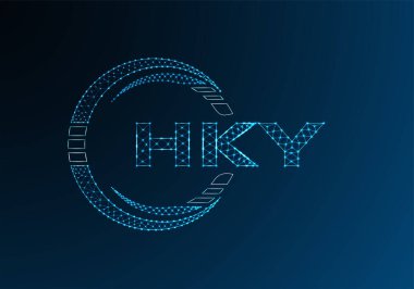 HKY düşük poli harfli logo vektör tasarımı. HKY düşük poli logo tasarımı. 