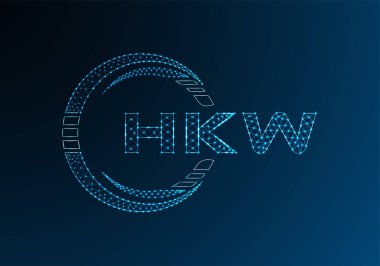 HKW düşük poli harfli logo vektör tasarımı. HKW düşük poli logo tasarımı. 