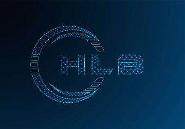 HLB düşük poli harfli logo vektör tasarımı. HLB düşük poli logo tasarımı. 