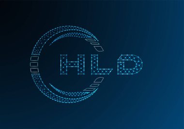 HLD düşük poli harfli logo vektör tasarımı. HLD düşük poli logo tasarımı. 