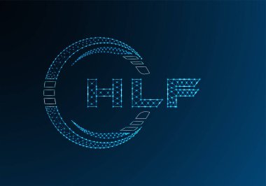 HLF düşük poli harfli logo vektör tasarımı. HLF düşük poli logo tasarımı. 