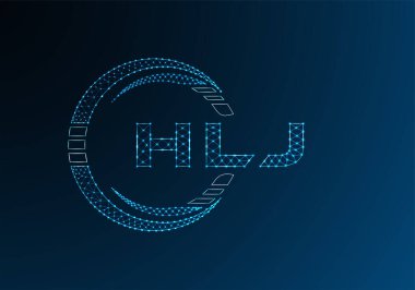 HLJ düşük poli harfli logo vektör tasarımı. HLJ düşük poli logo tasarımı. 