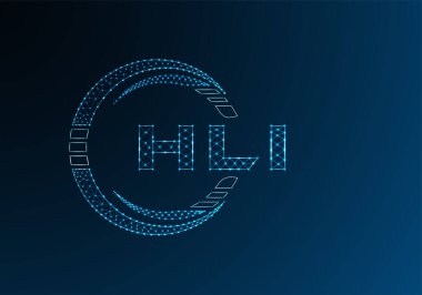 HLI düşük poli harfli logo vektör tasarımı. HLI düşük poli logo tasarımı. 