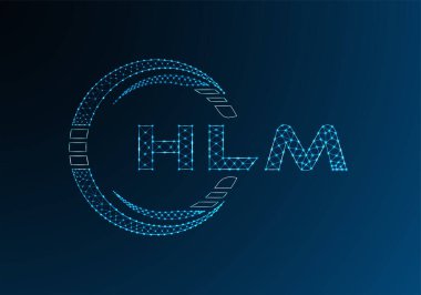 HLM düşük poli harfli logo vektör tasarımı. HLM düşük poli logo tasarımı. 