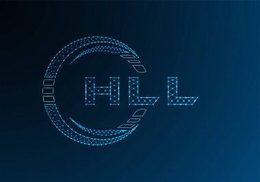 HLL düşük poli harfli logo vektör tasarımı. HLL düşük poli logo tasarımı. 
