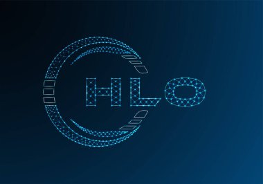 HLO düşük poli harfli logo vektör tasarımı. HLO düşük poli logo tasarımı. 