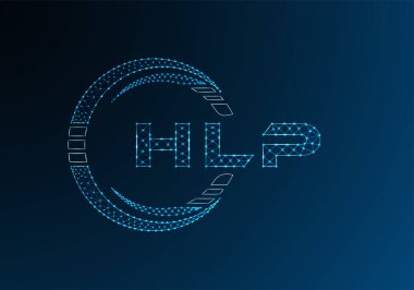 HLP düşük poli harfli logo vektör tasarımı. HLP düşük poli logo tasarımı. 