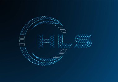 HLS düşük poli harfli logo vektör tasarımı. HLS düşük poli logo tasarımı. 