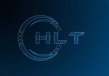 HLT düşük poli harfli logo vektör tasarımı. HLT düşük poli logo tasarımı. 