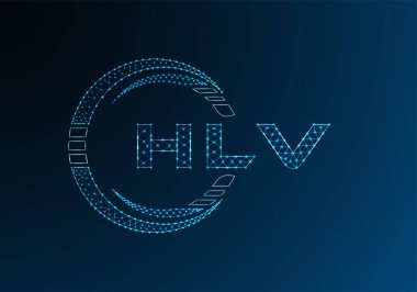 HIV düşük poli harfli logo vektör tasarımı. HLV düşük poli logo tasarımı. 