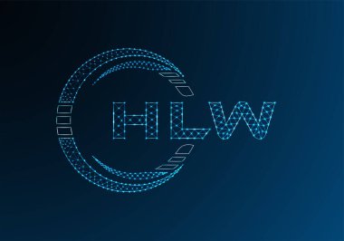HLW düşük poli harfli logo vektör tasarımı. HLW düşük poli logo tasarımı. 