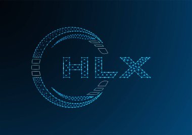 HLX düşük poli harfli logo vektör tasarımı. HLX düşük poli logo tasarımı. 