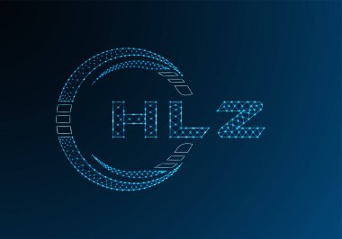 HLZ düşük poli harfli logo vektör tasarımı. HLZ düşük poli logo tasarımı. 
