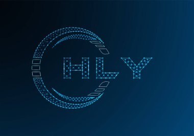 HLY düşük poli harfli logo vektör tasarımı. HLY düşük poli logo tasarımı. 