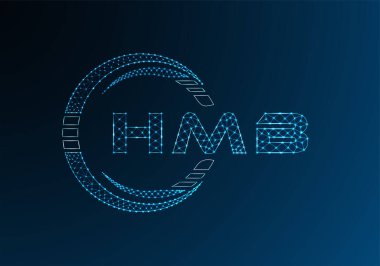 HMB düşük poli harfli logo vektör tasarımı. HMB düşük poli logo tasarımı. 