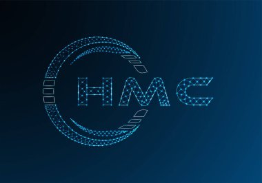 HMC düşük poli harfli logo vektör tasarımı. HMC düşük poli logo tasarımı. 
