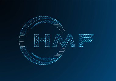 HMF düşük poli harfli logo vektör tasarımı. HMF düşük poli logo tasarımı. 