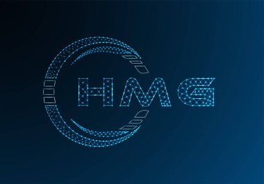 HMG düşük poli harfli logo vektör tasarımı. HMG düşük poli logo tasarımı. 