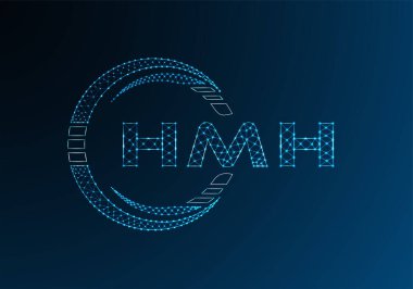 HMH düşük poli harfli logo vektör tasarımı. HMH düşük poli logo tasarımı. 