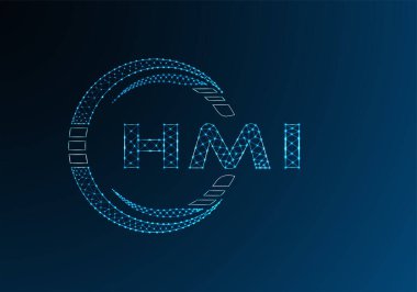 HMI düşük poli harfli logo vektör tasarımı. HMI düşük poli logo tasarımı. 