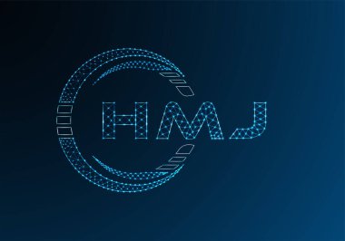HMJ düşük poli harfli logo vektör tasarımı. HMJ düşük poli logo tasarımı. 