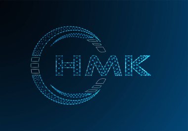HMK düşük poli harfli logo vektör tasarımı. HMK düşük poli logo tasarımı. 