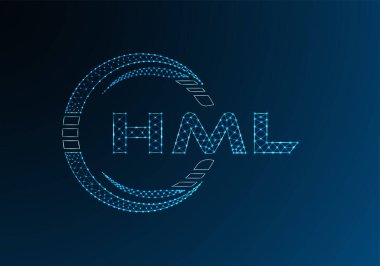 HML düşük poli harfli logo vektör tasarımı. HML düşük poli logo tasarımı. 