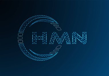 HMN düşük poli harfli logo vektör tasarımı. HMN düşük poli logo tasarımı. 