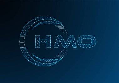 HMO düşük poli harfli logo vektör tasarımı. HMO düşük poli logo tasarımı. 