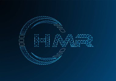 HMR düşük poli harfli logo vektör tasarımı. HMR düşük poli logo tasarımı. 