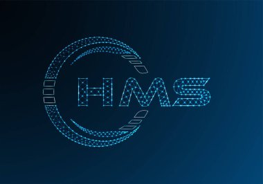 HMS düşük poli harfli logo vektör tasarımı. HMS düşük poli logo tasarımı. 